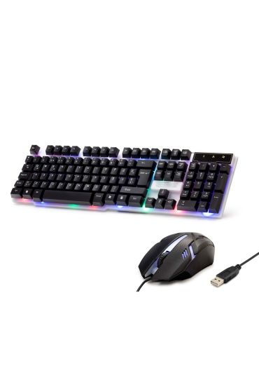 Kablolu Oyuncu Klavye Mouse Set Led Q Siyah H837Q
