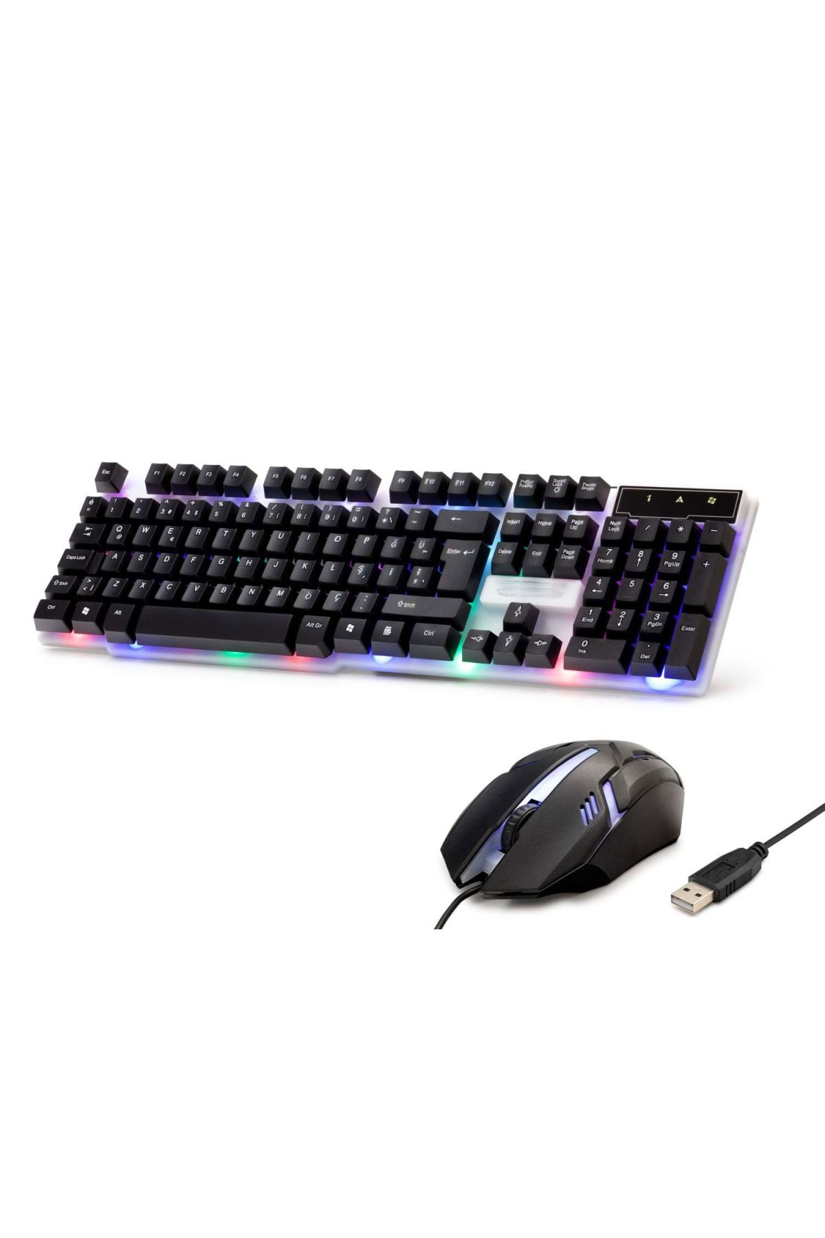 Kablolu Oyuncu Klavye Mouse Set Led Q Siyah H837Q