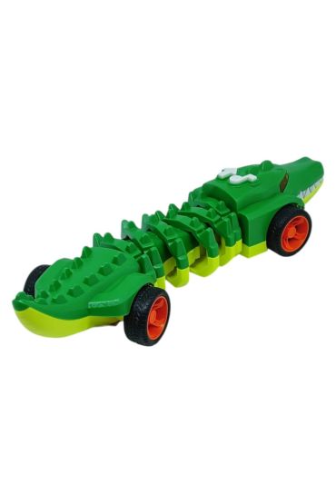 Timsah Araba - Otomatik Hareketli Sesli Işıklı 32 cm - Yeşil Timsah