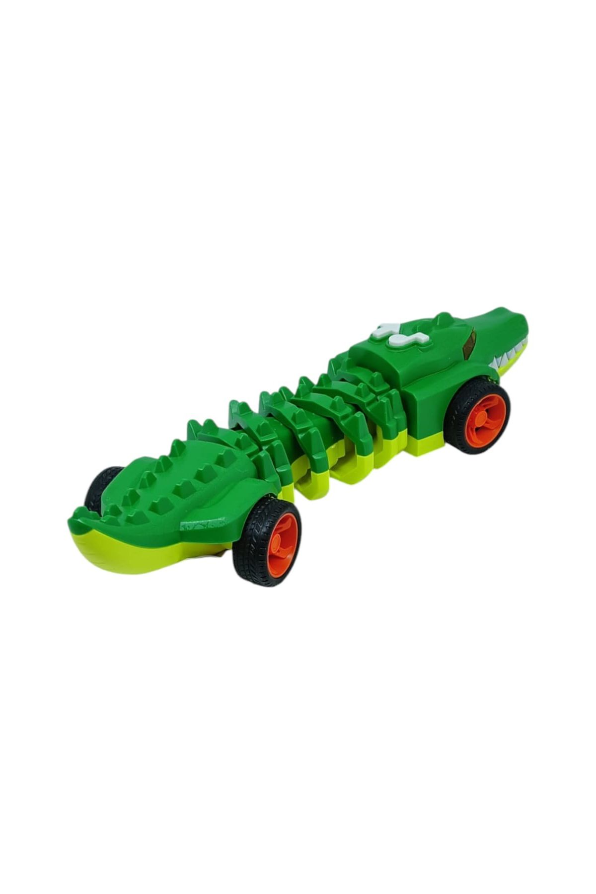 Timsah Araba - Otomatik Hareketli Sesli Işıklı 32 cm - Yeşil Timsah