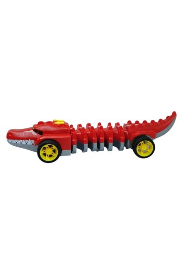 Timsah Araba - Otomatik Hareketli Sesli Işıklı 32 cm - Kırmızı Timsah