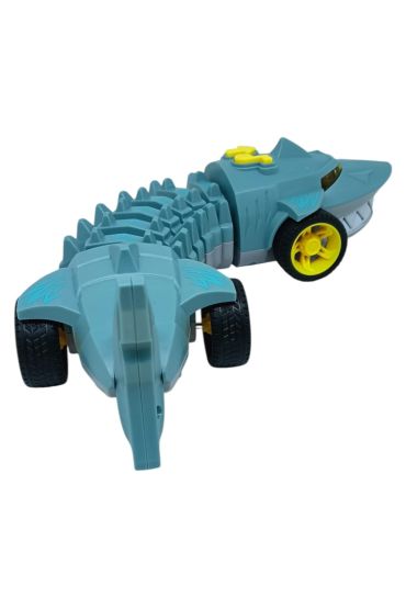 Köpekbalığı Araba - Otomatik Hareketli Sesli Işıklı 32 cm - Gri Köpekbalığı