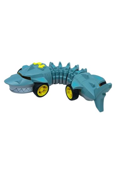 Köpekbalığı Araba - Otomatik Hareketli Sesli Işıklı 32 cm - Gri Köpekbalığı