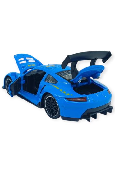 Sesli Işıklı Spor Araba 15 cm - 3291D - Mavi