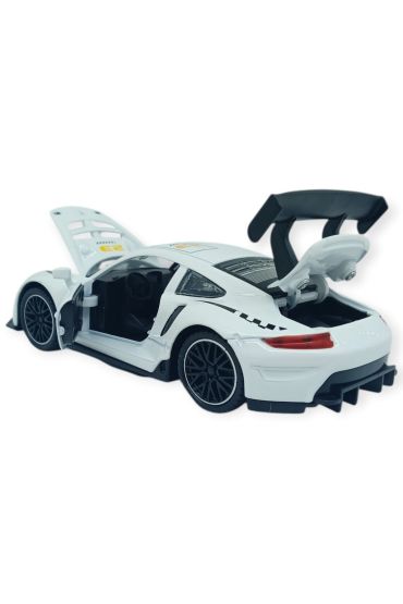 Sesli Işıklı Spor Araba 15 cm - 3291D - Beyaz