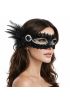 Siyah Taşlı Venedik Parti Maskesi – Tüylü Payetli