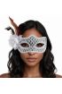 Gümüş Renk Tüylü B Maskesi Kadın Parti Aksesuarı
