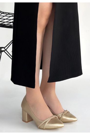 Re Gold Cilt Topuklu Ayakkabı