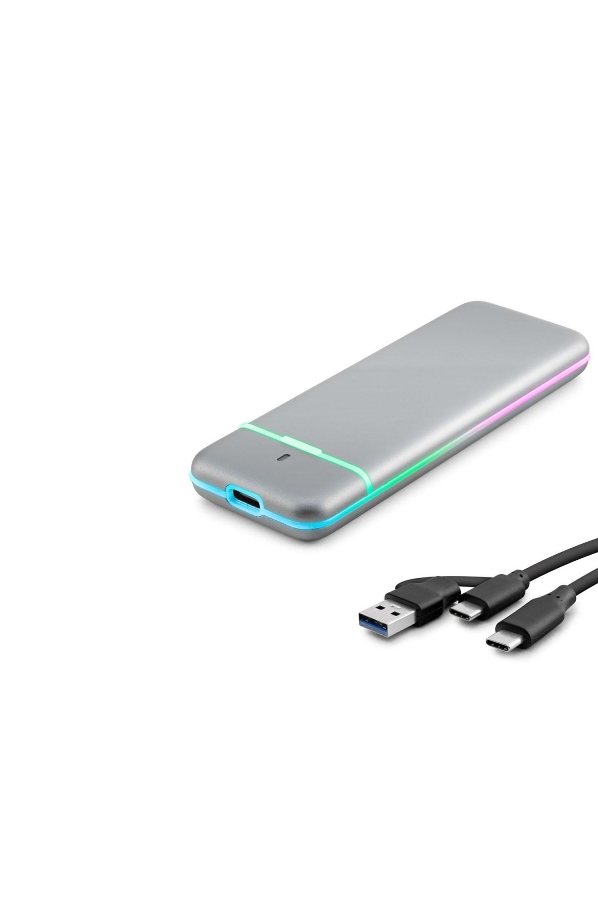 SSD Kutu Type-C 3.1 + Usb3.0 Nvme + Ngff M2 Chıp Rtl9210B Gri HDX1774