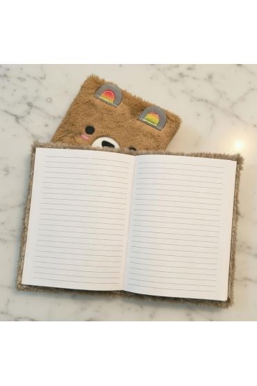 Sevimli Peluş Çizgili Defter