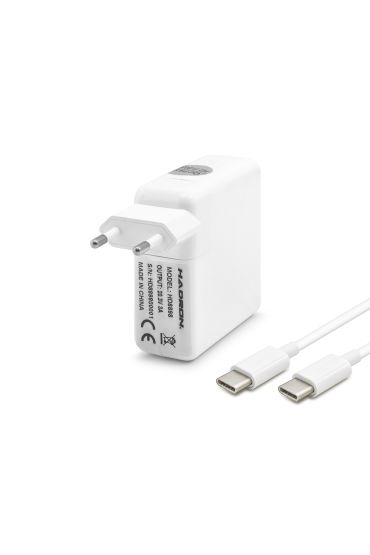 20.3V 3A 61W Laptop Adaptörü - Type-C - Apple Asus Dell Uyumlu - Beyaz HD8898