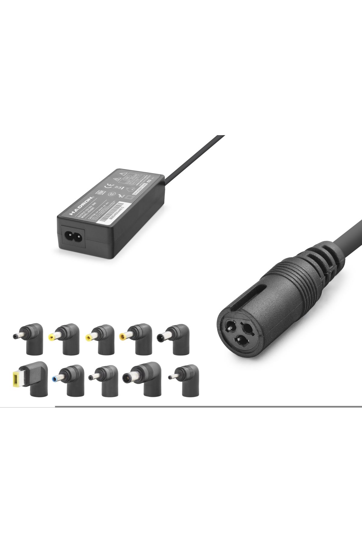 15-24V 90W Universal Laptop Adaptörü - 10 Farklı Uç - Tüm Markalarla Uyumlu - Siyah HD8887