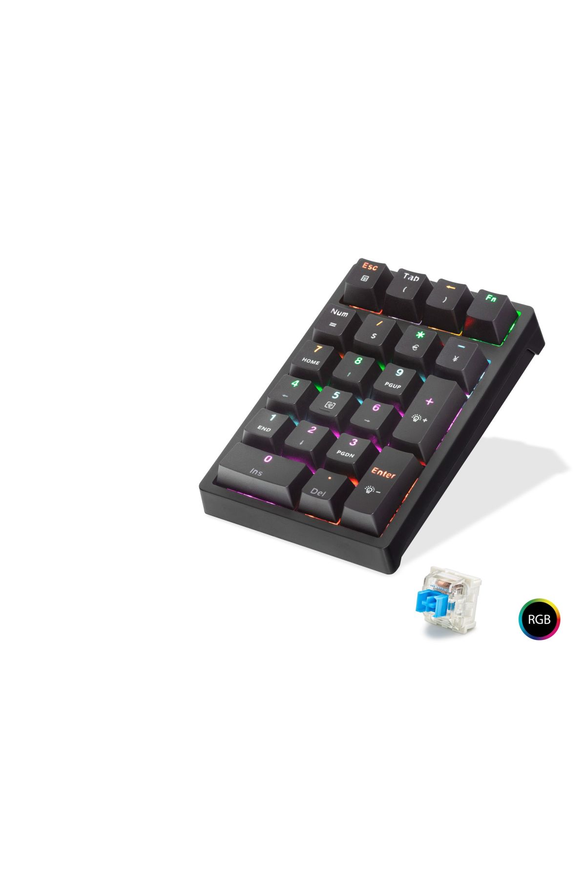 Kablolu Mekanik Numerik Klavye Blue Switch Rgb - Siyah QS500