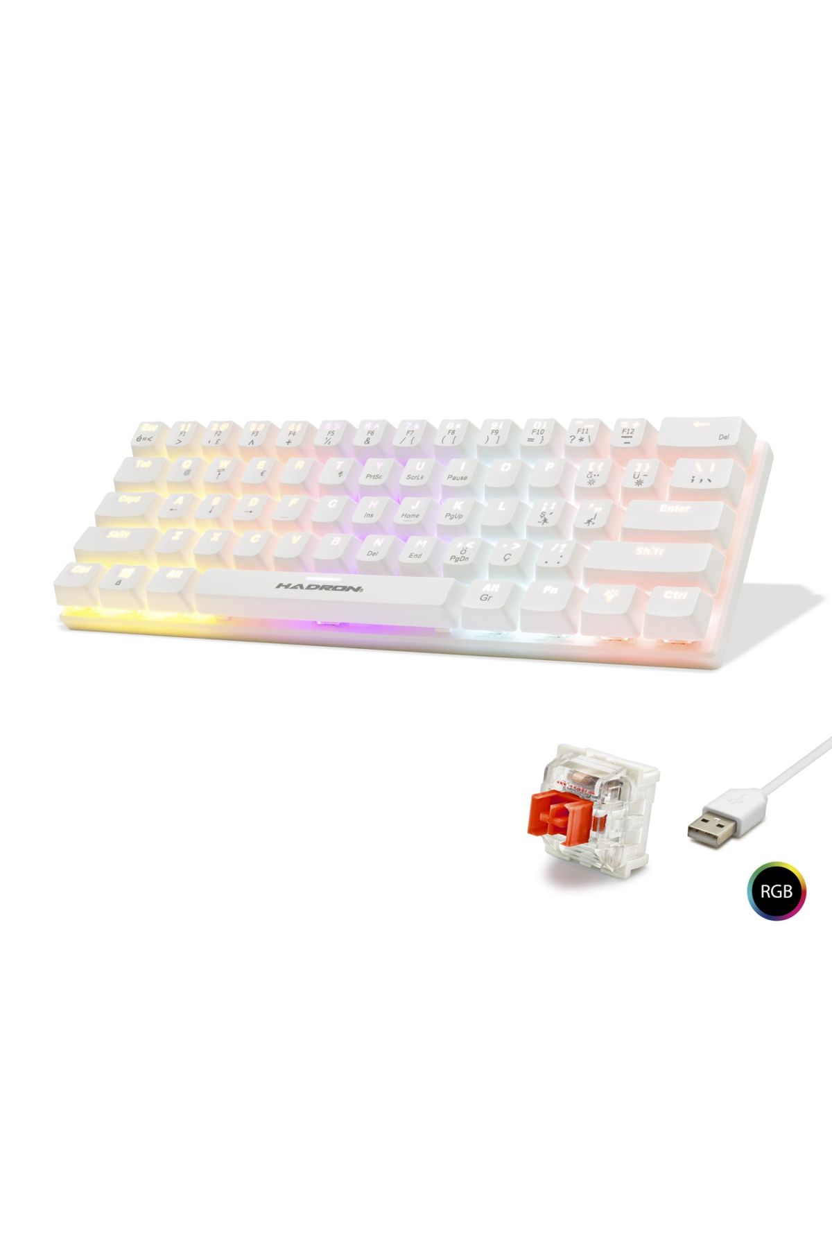 Mekanik Gaming Mini Klavye Red Switch Rgb - Beyaz G508R