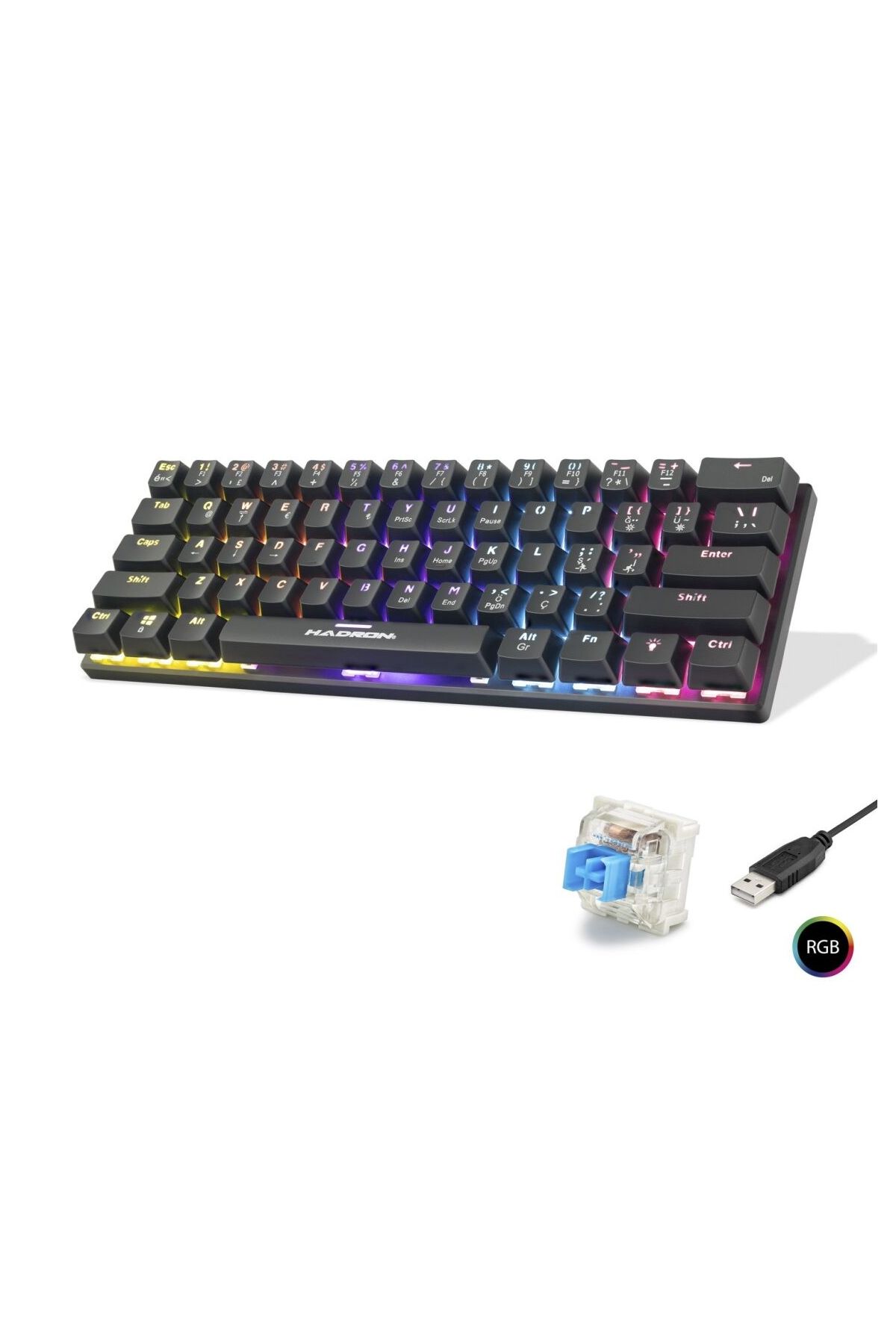 Mekanik Gaming Mini Klavye Blue Switch Rgb - Siyah G509B