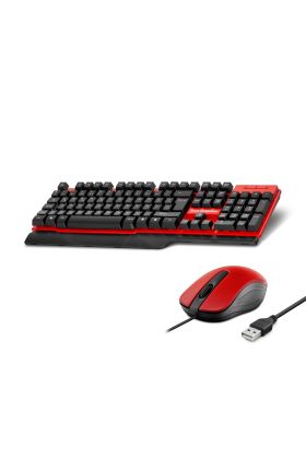 Klavye Ve Mouse Seti - Kırmızı Siyah HD861K
