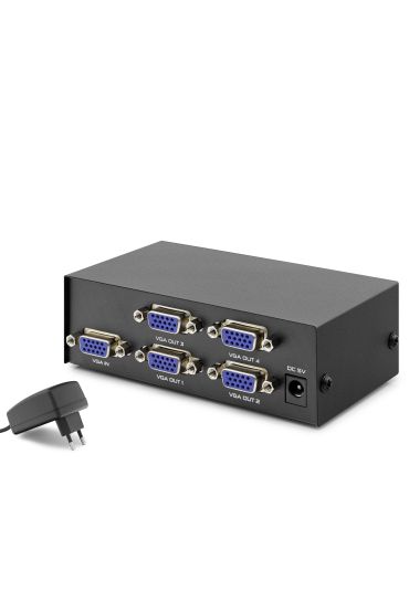 Vga Splitter 1 In 4 Out 200 Mhz - Siyah HDX1278