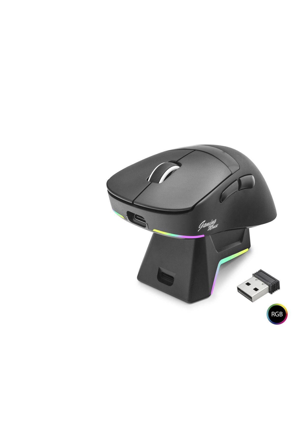 Kablosuz Gaming Rgb Mouse Şarj Standlı - Siyah MF1216B