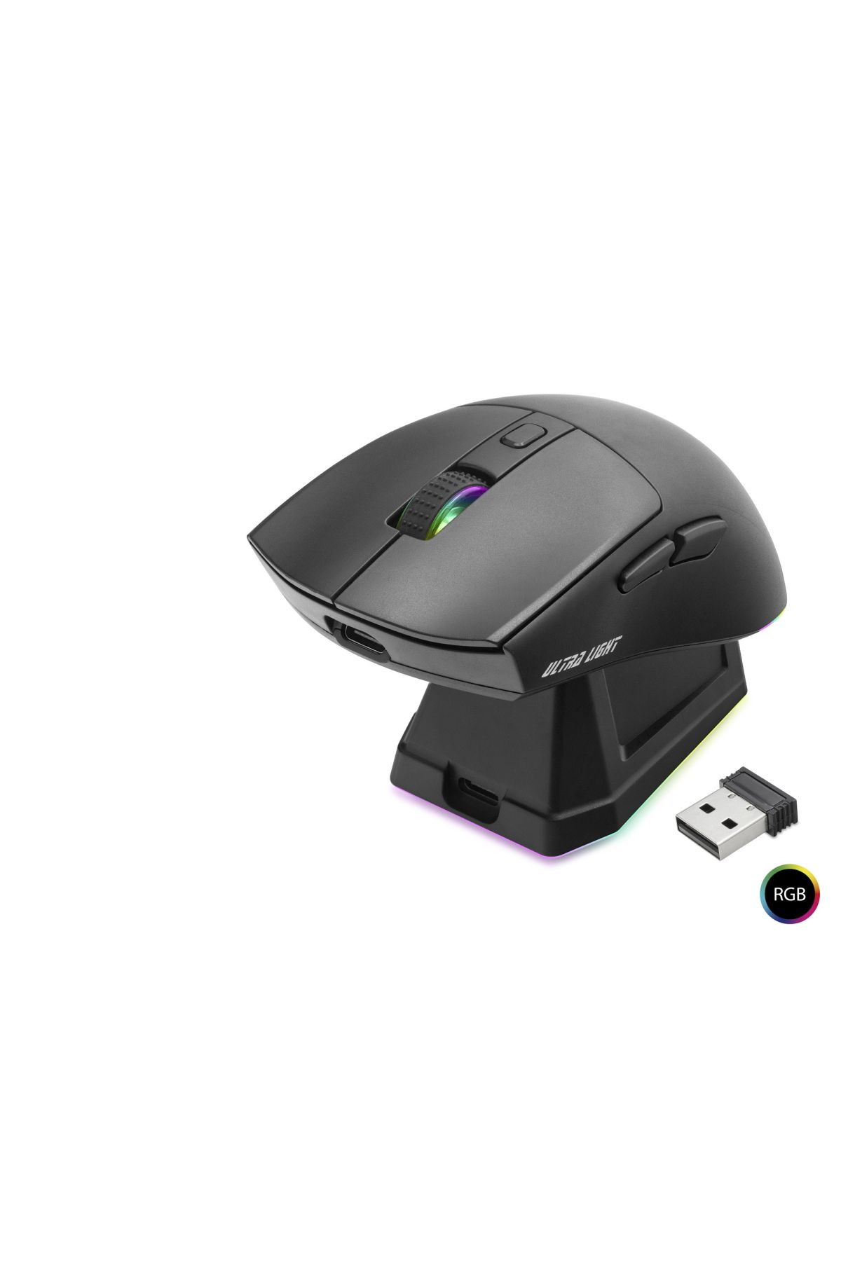 Kablosuz Gaming Rgb Mouse Şarj Standlı - Siyah MF1215B