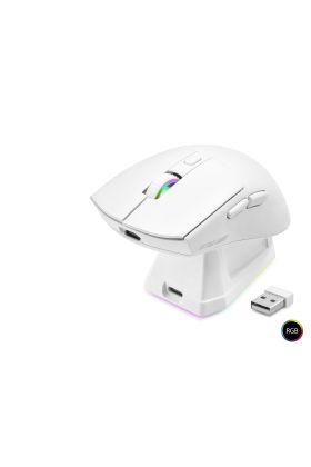 Kablosuz Gaming Rgb Mouse Şarj Standlı - Beyaz MF1215W