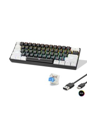 Gaming Mekanik Rgb Klavye Blue Switch - Siyah Beyaz MF1701BW