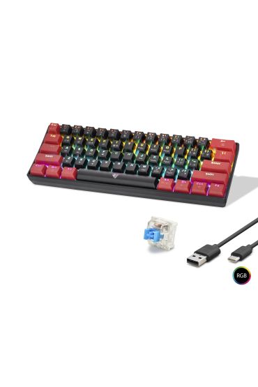 Gaming Mekanik Rgb Klavye Blue Switch - Siyah Kırmızı MF1701BR