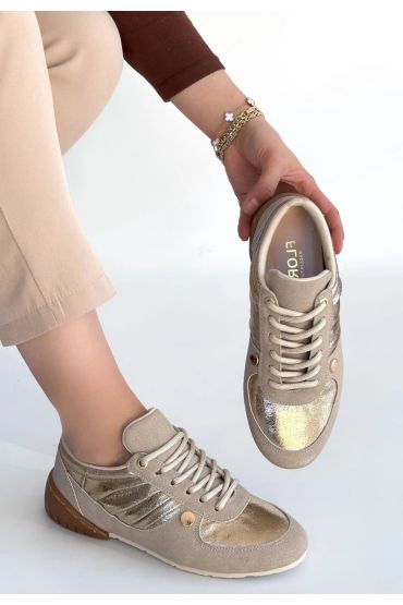 Jawen Bej Nubuk Gold Detaylı Spor Ayakkabı