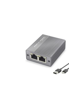 Gigabit Ethernet Switch 3 Port Type-C Güç Girişli - Siyah HDX1412