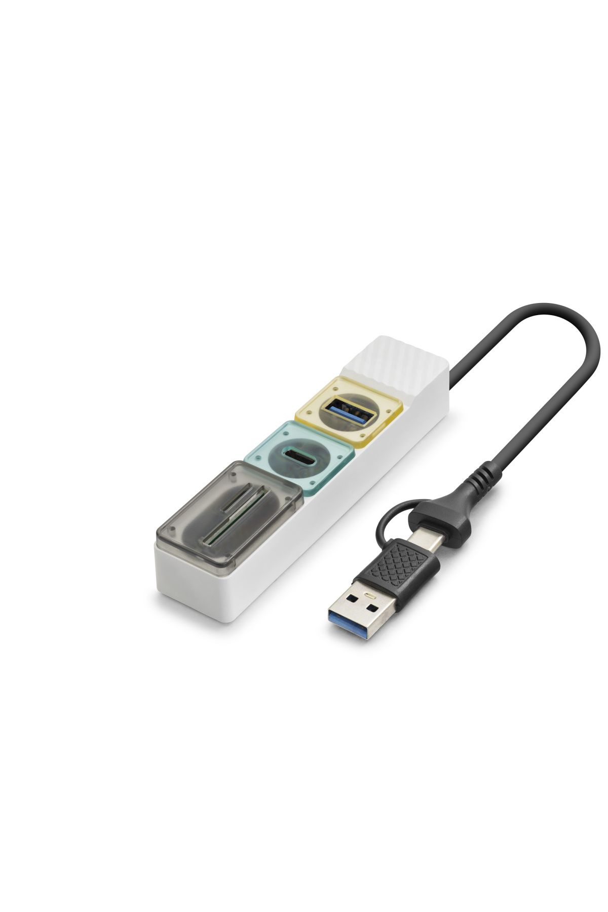Hdx7058 Type-C Usb 3.0 Combo Hub Kart Okuyucu 4 Port 5 Gbps - Beyaz