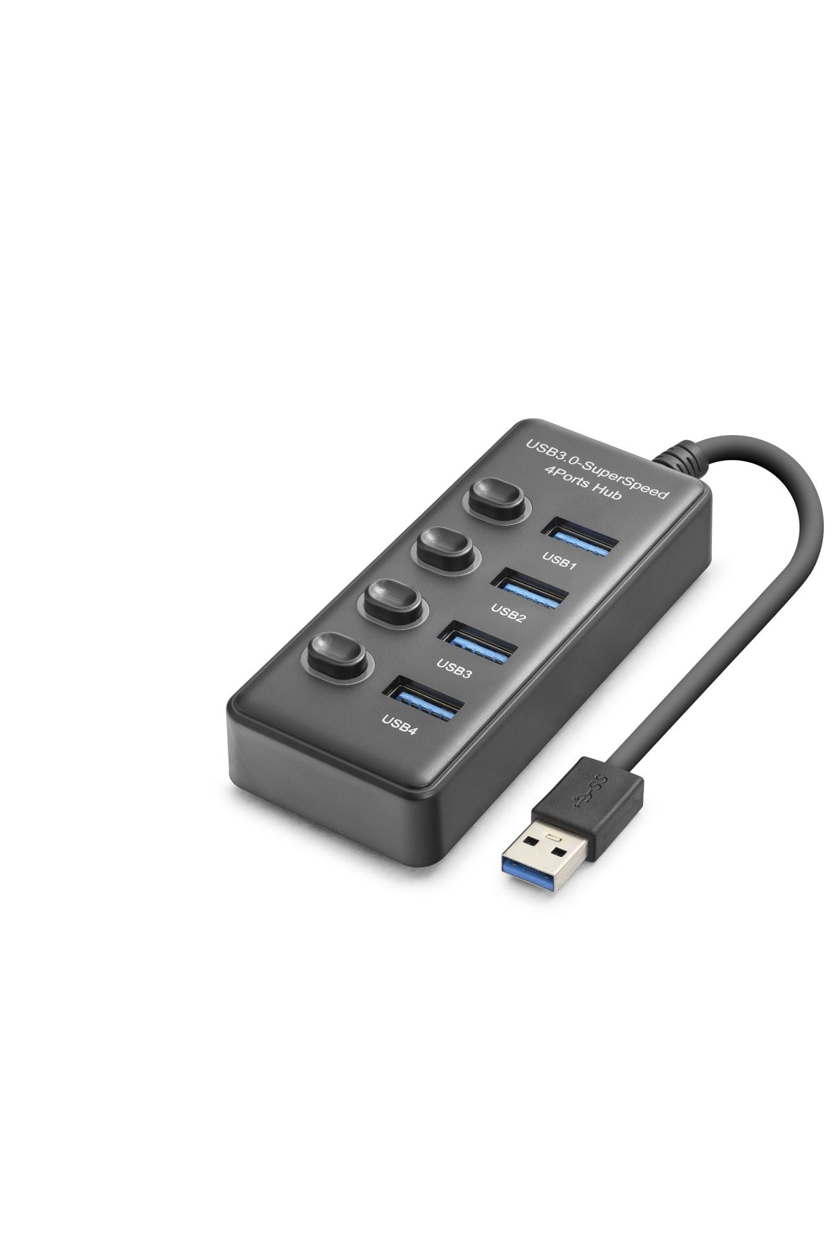 Usb 3.0 Hub Anahtarlı 4 Port 5 Gbps - Siyah HDX7048