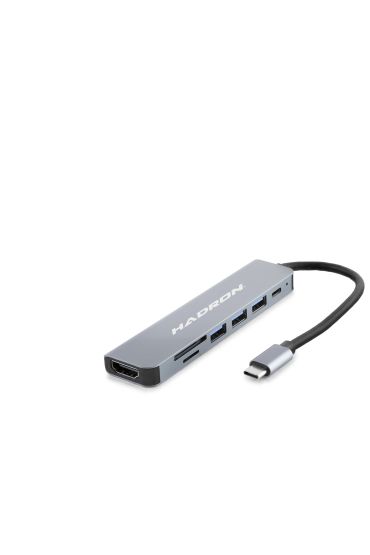 Type-C Combo Hub Hdmi 4K Usb 3.0 Kart Okuyucu 7 Port - Gri HDX7835