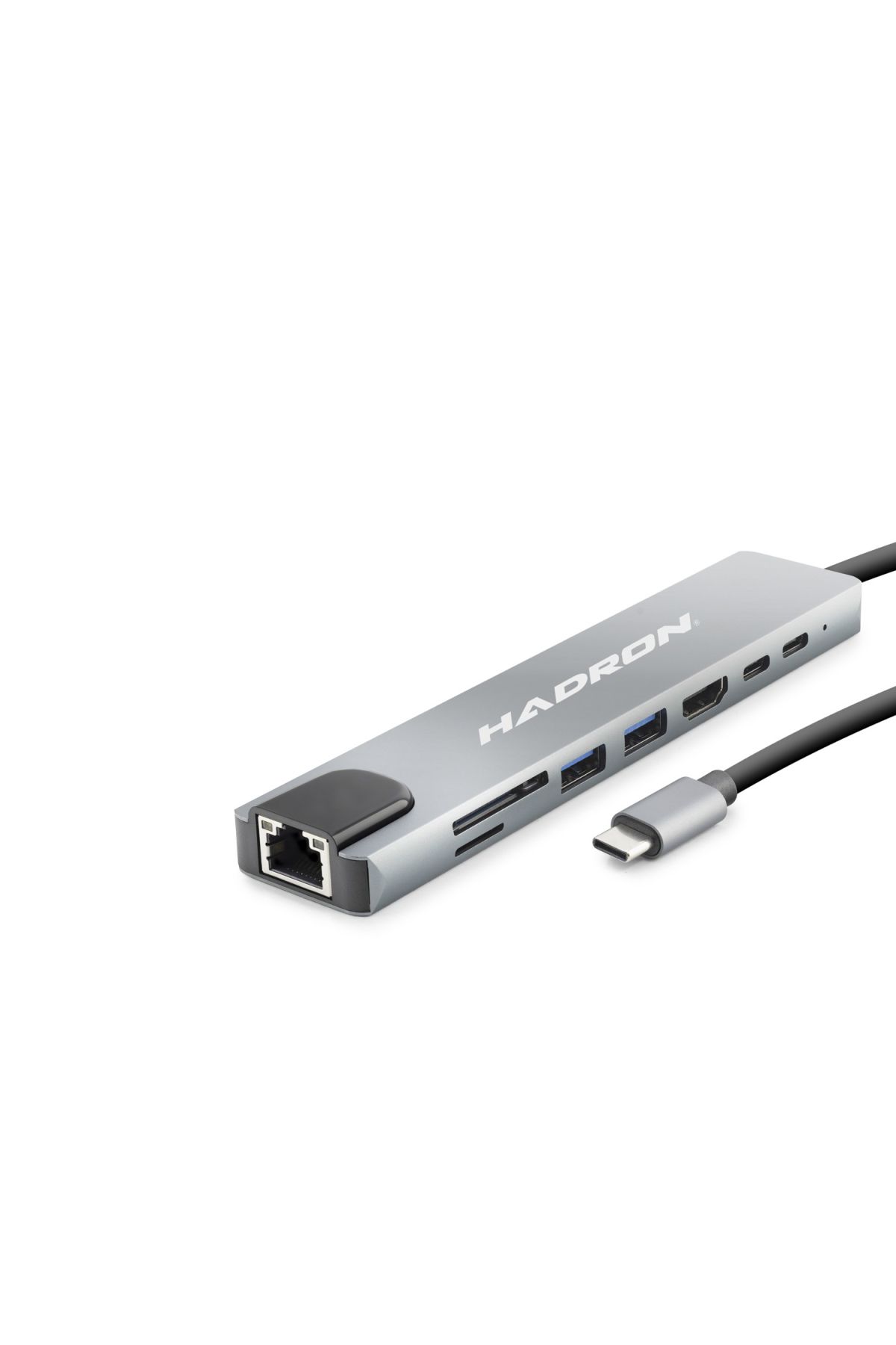 Type-C Combo Hub Hdmi 4K Usb 3.0 Lan Kart Okuyucu 8 Port - Gri HDX7841
