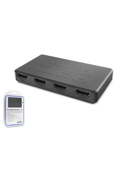 Hdmi Splitter 4K 1 In 4 Out + Usb Güç Kablosu - Siyah HDX1372