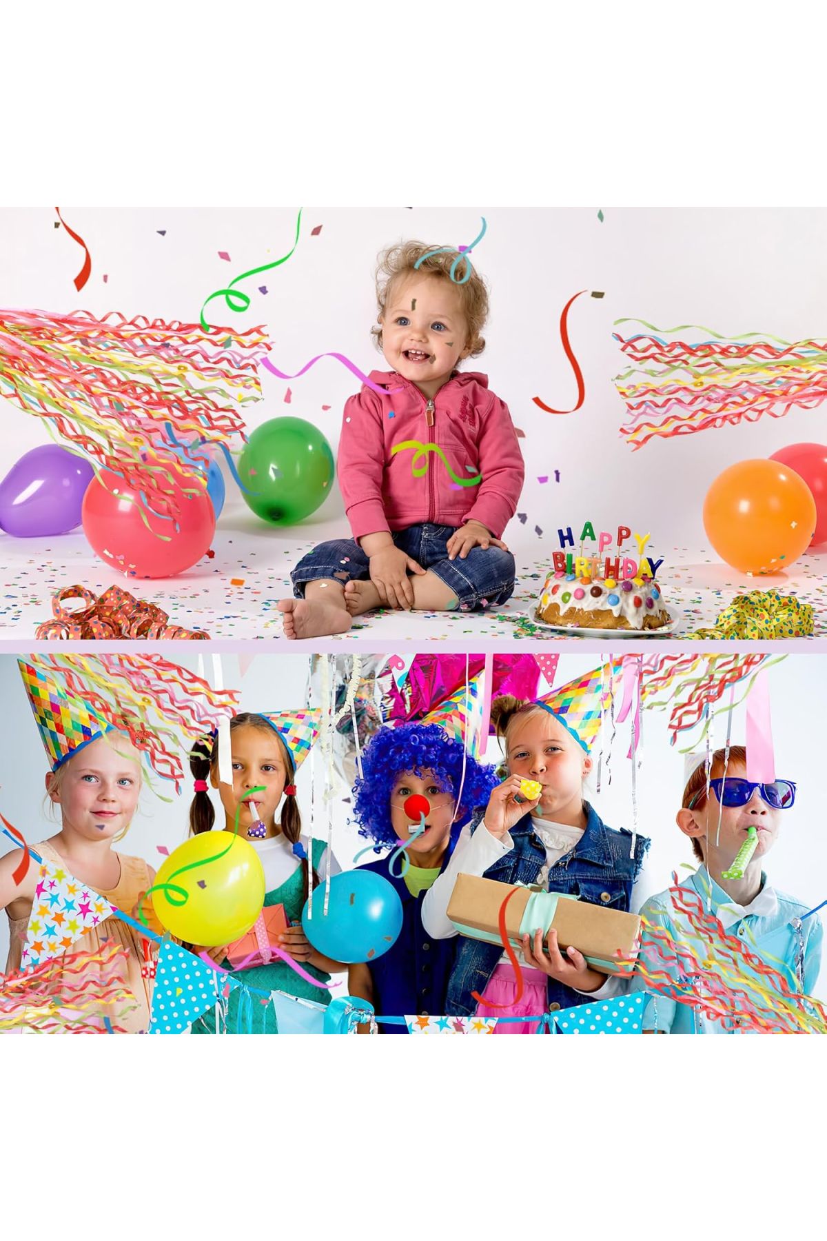 30 Şeritli Renkli Elle Atılan Konfeti – 5 Metre Uzayan Şerit Konfeti 1 Adet