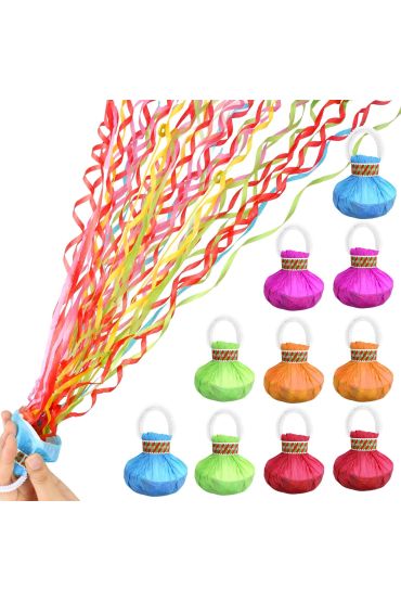 30 Şeritli Renkli Elle Atılan Konfeti – 5 Metre Uzayan Şerit Konfeti 1 Adet