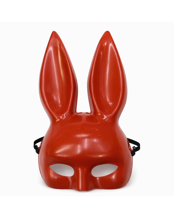 Uzun Kulaklı Kırmızı Lüks Tavşan Maskesi