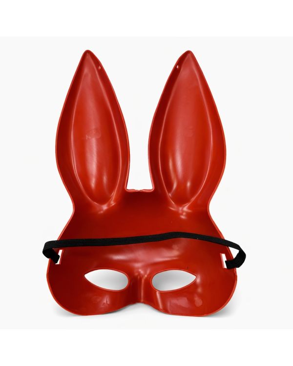 Uzun Kulaklı Kırmızı Lüks Tavşan Maskesi