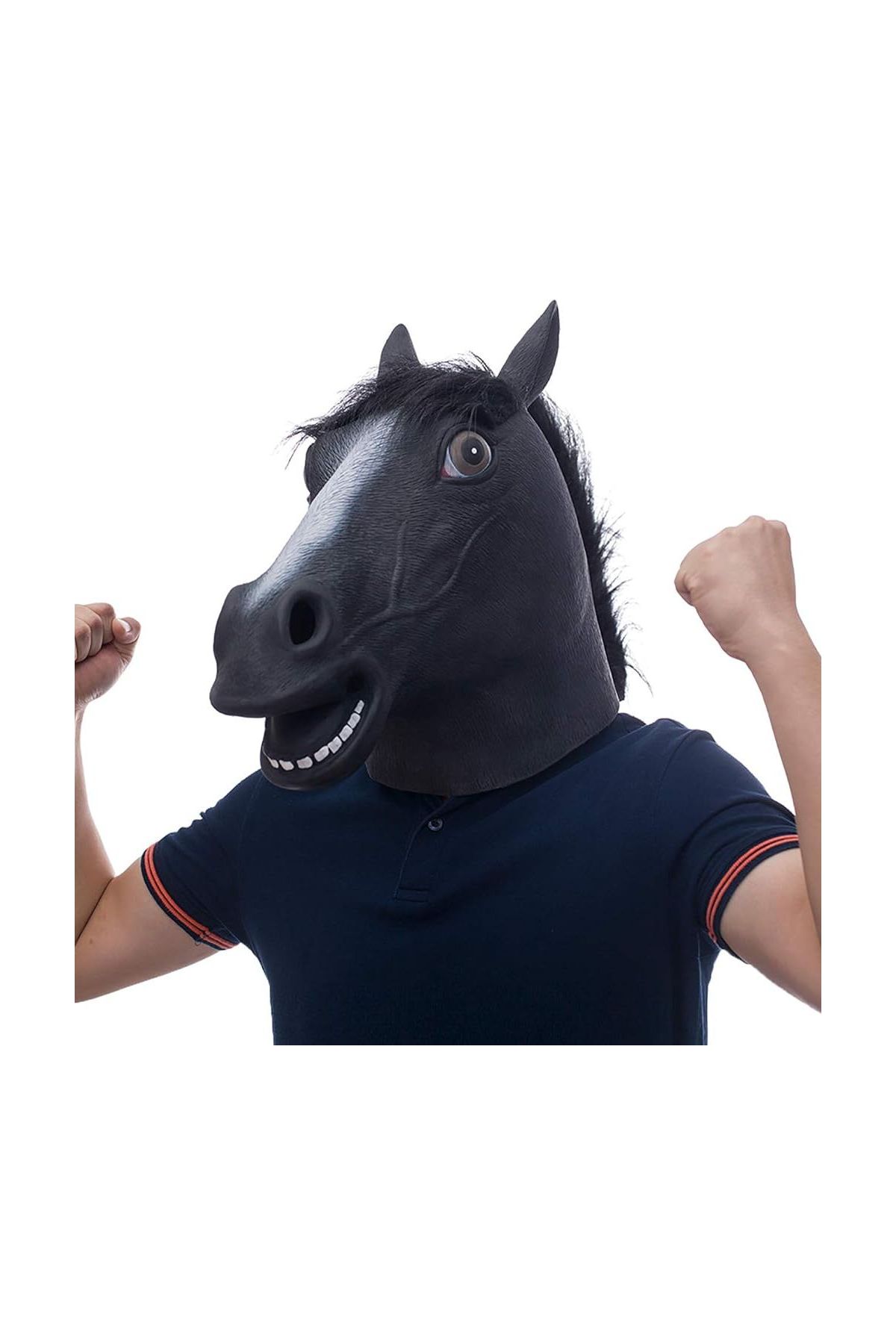 Gerçekçi At Kafası Maskesi Siyah Renk