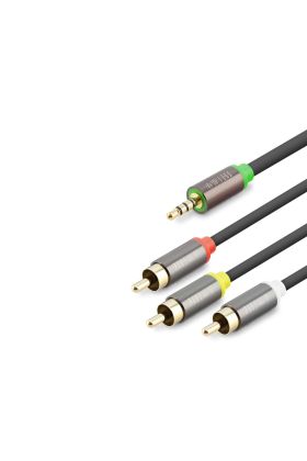 3.5 Mm To 3Rca Kablo 2Lıne Gold 5M Siyah HDX1066