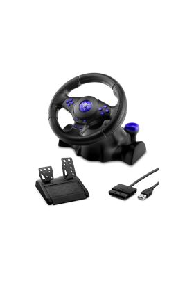 Oyuncu Direksiyon Seti 180° 3In1 Ps3/Ps2/Pc Siyah VW9803