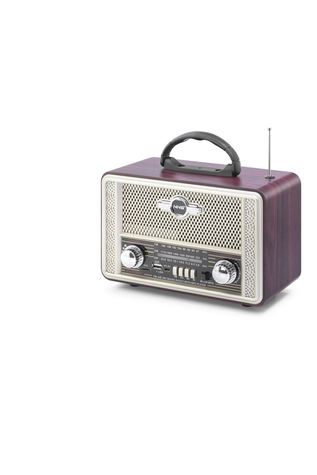 Bluetooth Nostaljik Hoparlör Fm 23 X 12.2 X 16.4 Cm NS8098BT