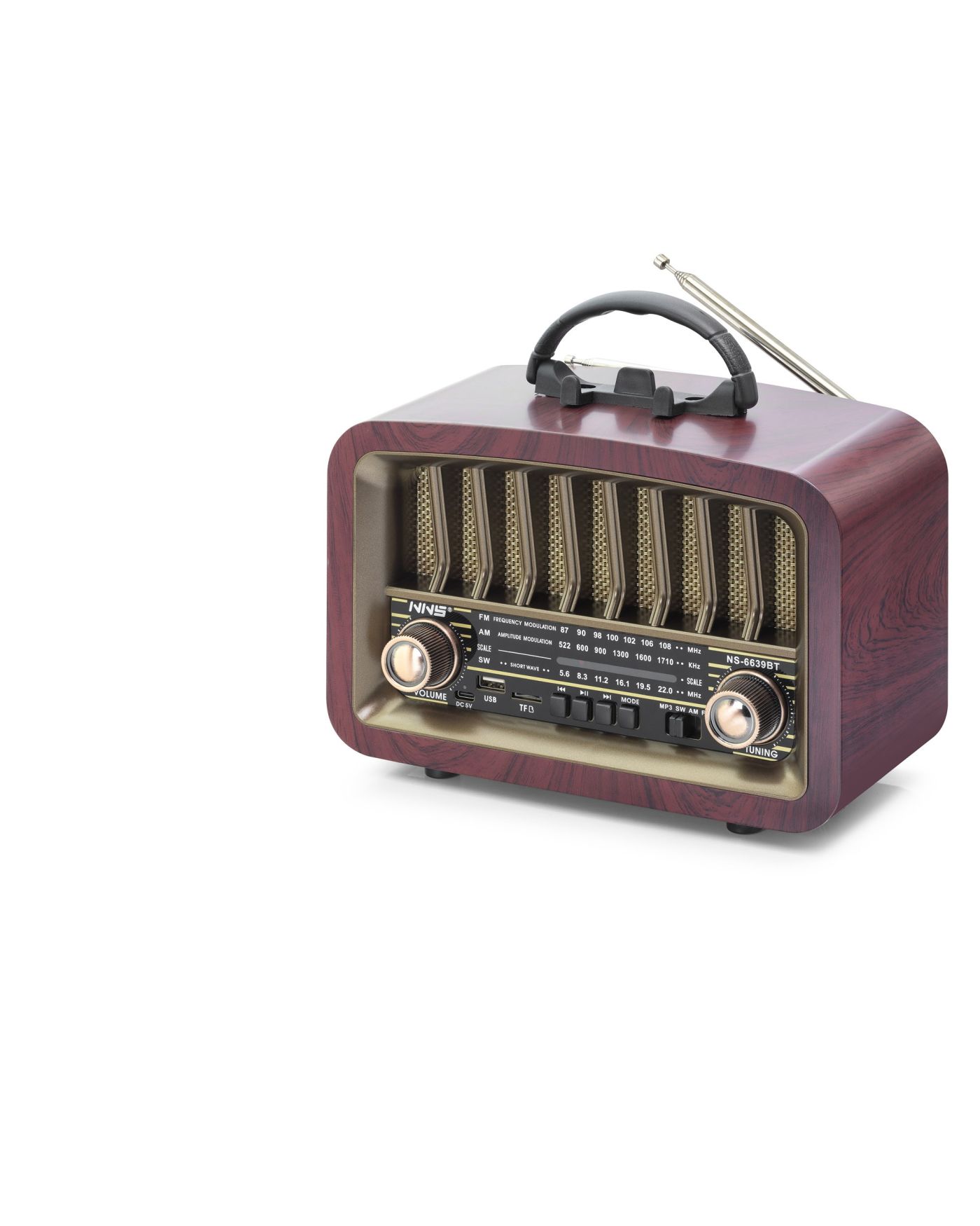 Bluetooth Nostaljik Hoparlör Fm 24.8 X 11.7 X 18.5 Cm NS6639BT