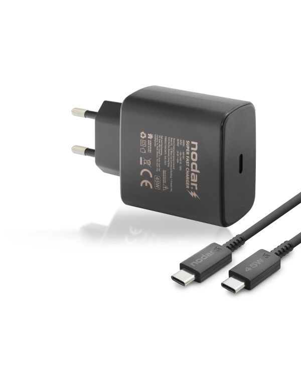 Type-C Pd Hızlı Şarj Seti 45W Usb Adaptörlü - Siyah ND1007