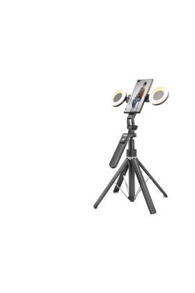 Telefon Tripodu Ve Selfie Çubuğu Seti Bluetooth Kumandalı Led 180 Cm - Siyah ND1032
