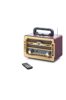 Bluetooth Nostaljik Hoparlör Fm Kumandalı 28 X 14.1 X 21 Cm NS8081BT