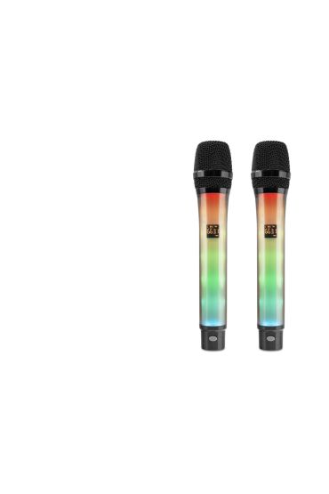 Profesyonel Kablosuz Uhf 2 Mikrofonlu Set Rgb - Siyah WX-82
