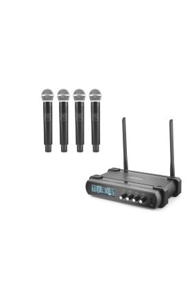 Profesyonel Kablosuz Vhf Mikrofon 4’Lü Set - Siyah HDX2792