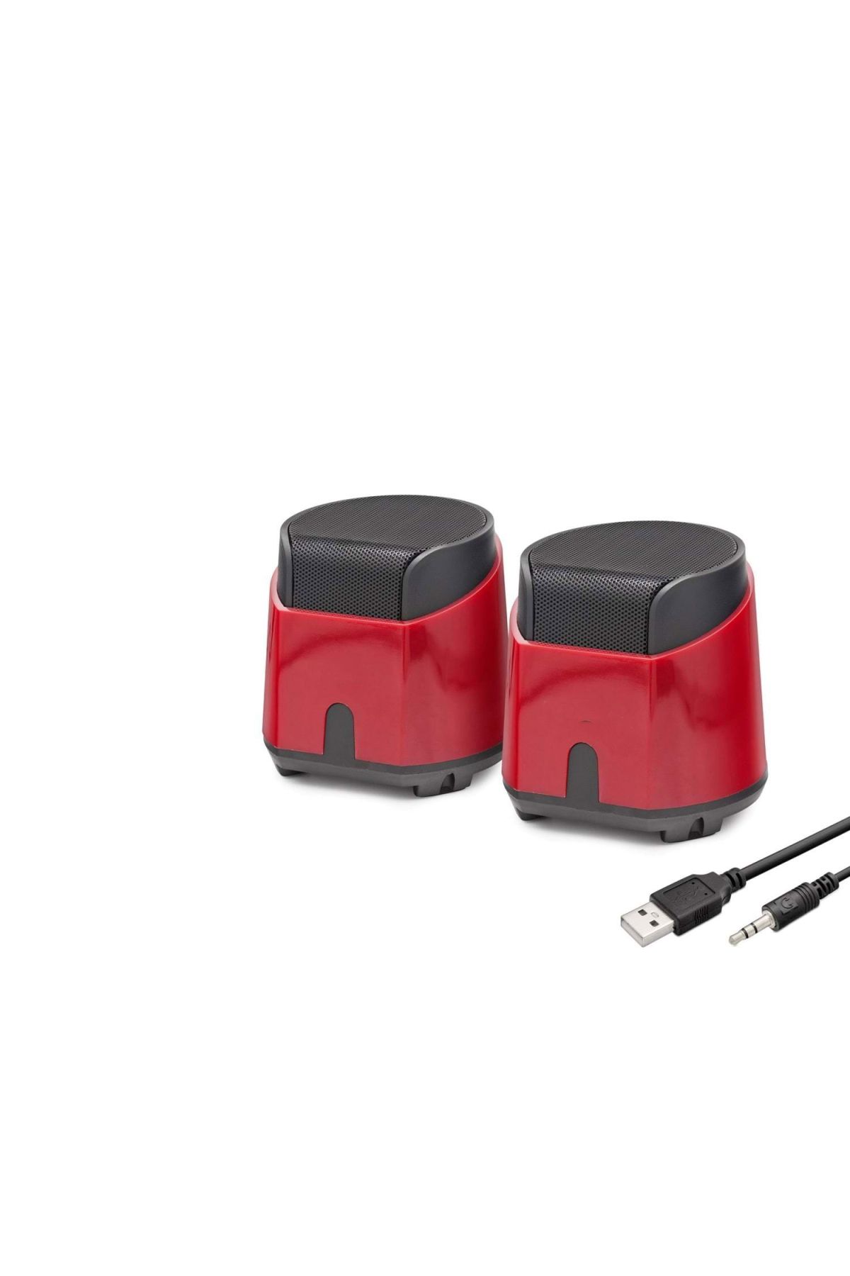 Masaüstü Hoparlör 1+1 USB + 3.5mm - Kırmızı HD6024R