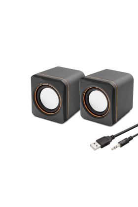 Masaüstü Hoparlör 1+1 USB + 3.5mm - Siyah HD6049