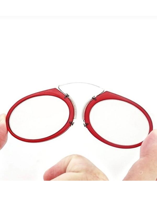 Burun Üstü Mini Sapsız 4.5x Gözlük Büyüteç - Kırmızı
